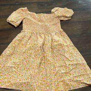 Cat & Jack Yellow Pink Floral Dress L 10/12
